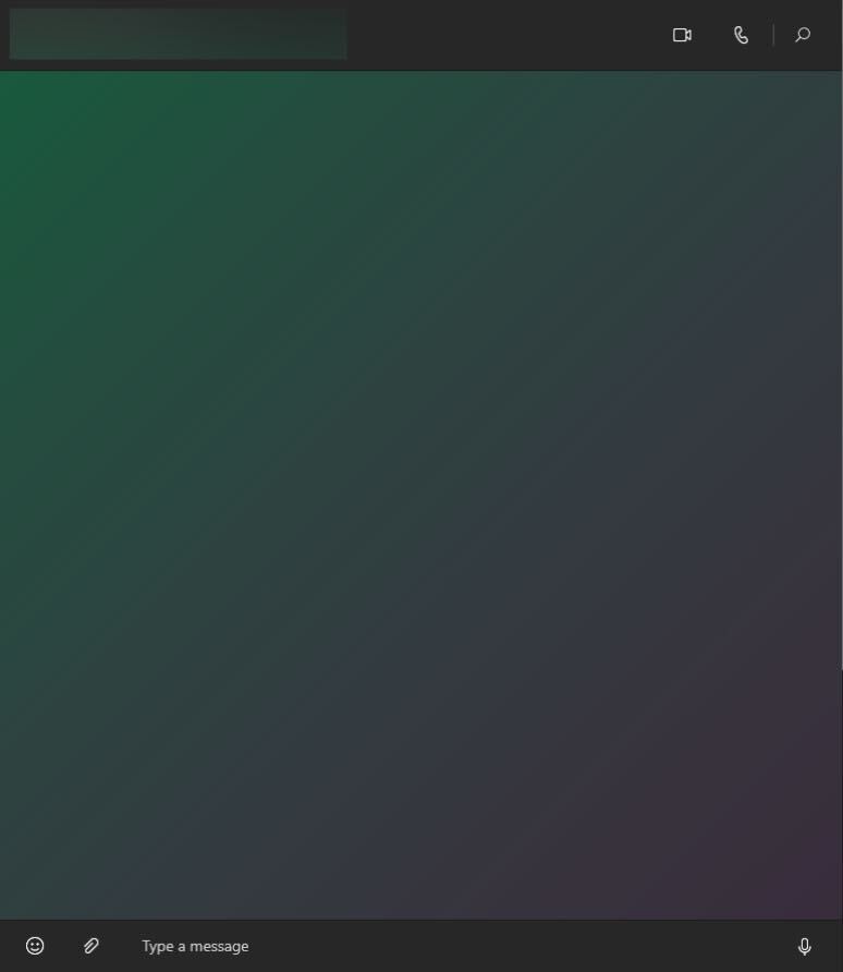 WhatsApp desktop chat with unknown contact