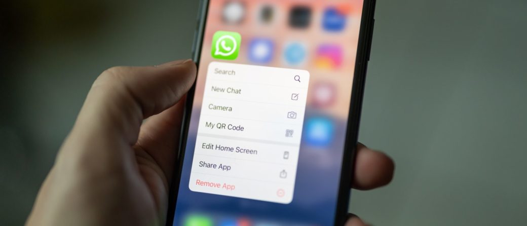 WhatsApp quick settings on an iPhone