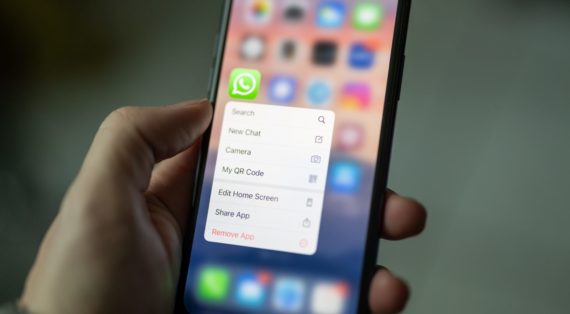 WhatsApp quick settings on an iPhone