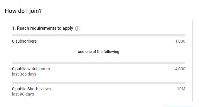 YouTube Earn Program eligibility