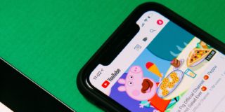 YouTube app opened on an iPhone