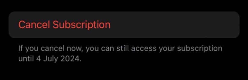 iPhone Cancel subscription