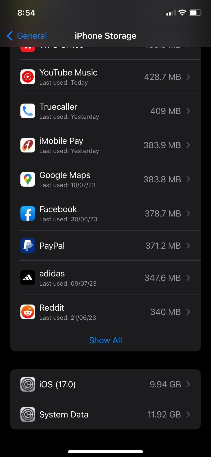 iPhone Storage apps