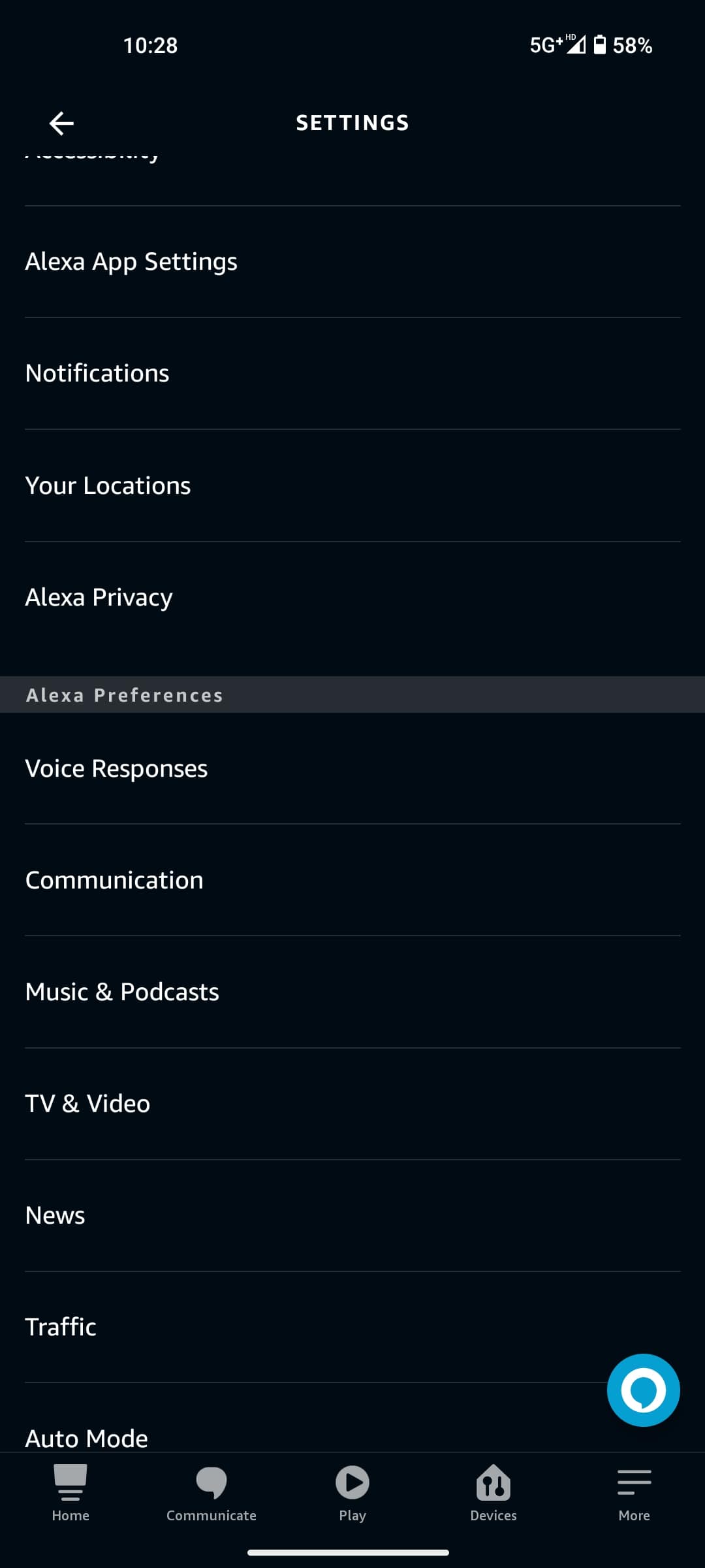 Alexa Music & Podcasts button