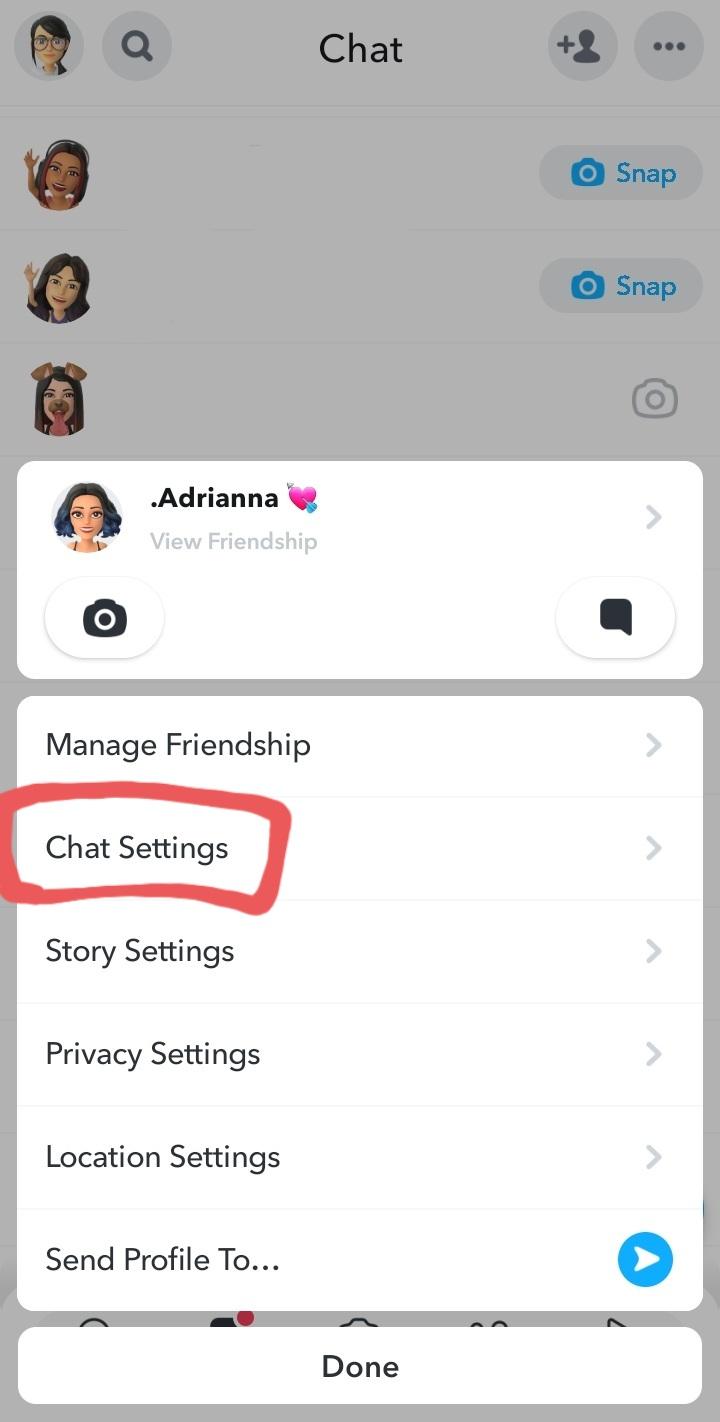 Chat Settings Snapchat