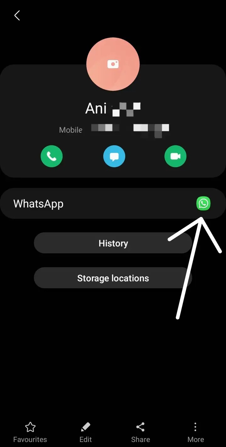 Check For The WhatsApp Icon Contacts