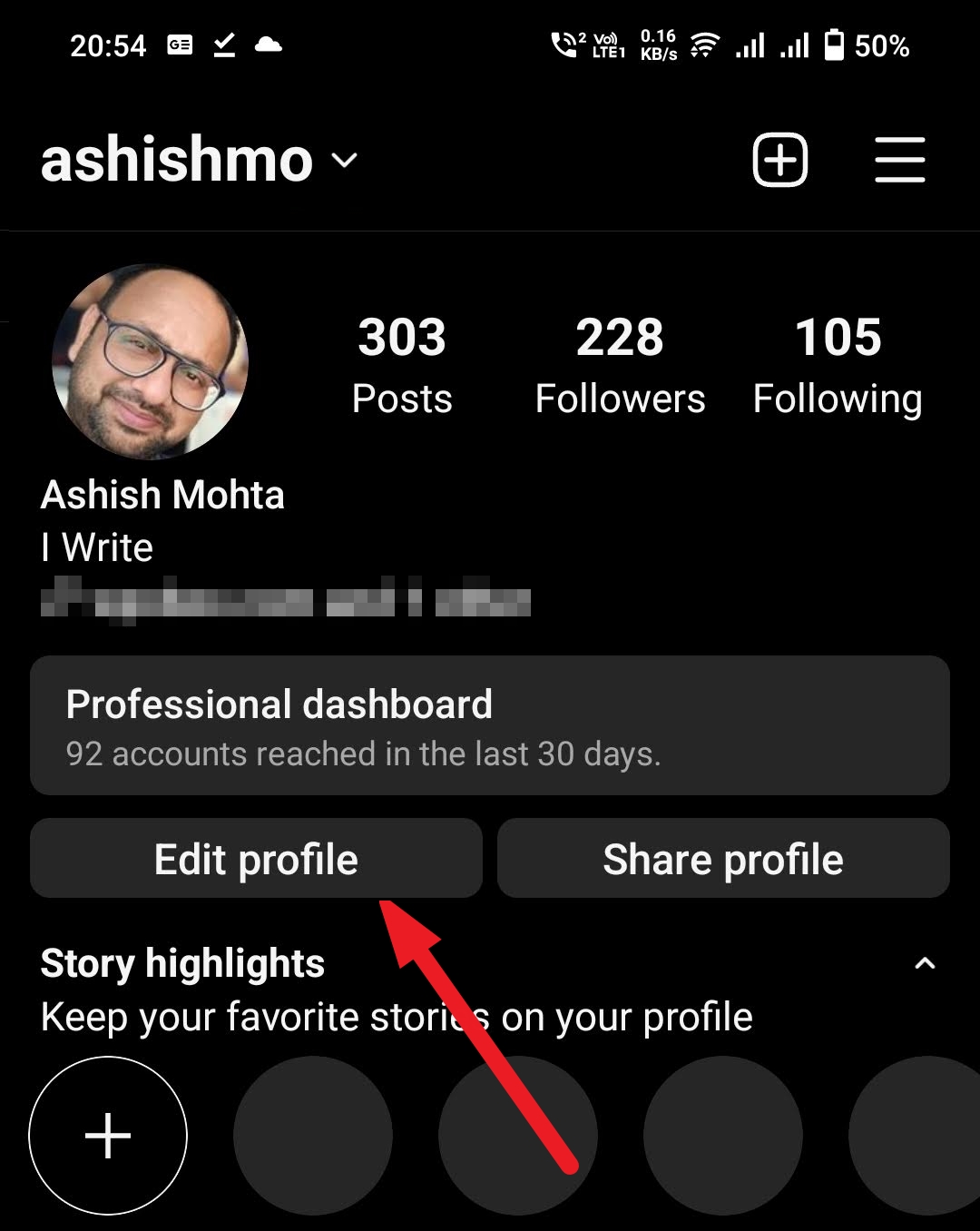 Edit Instagram Profile