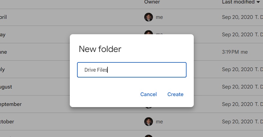 Google Drive New Folder