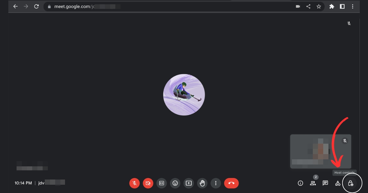 Host control settings Google Meet
