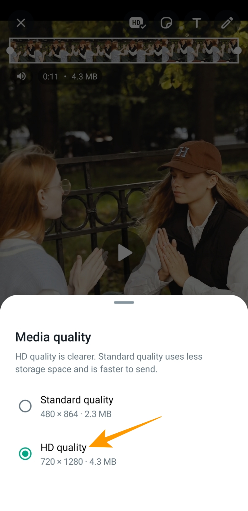 Media quality options
