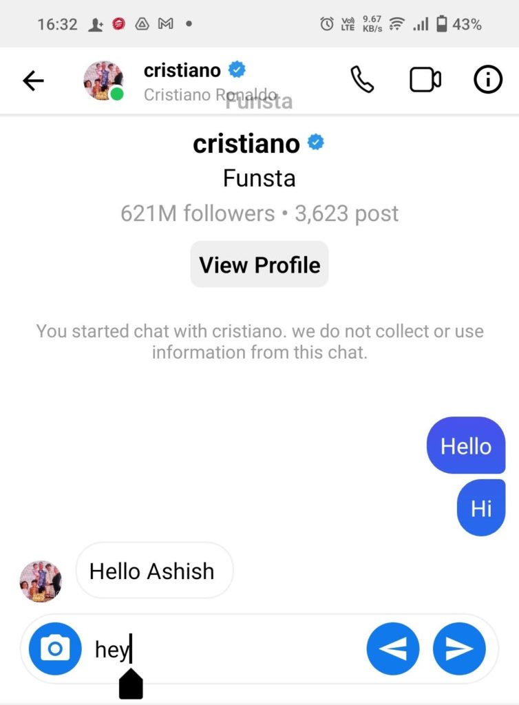 Reverse Send message Insragram Fake