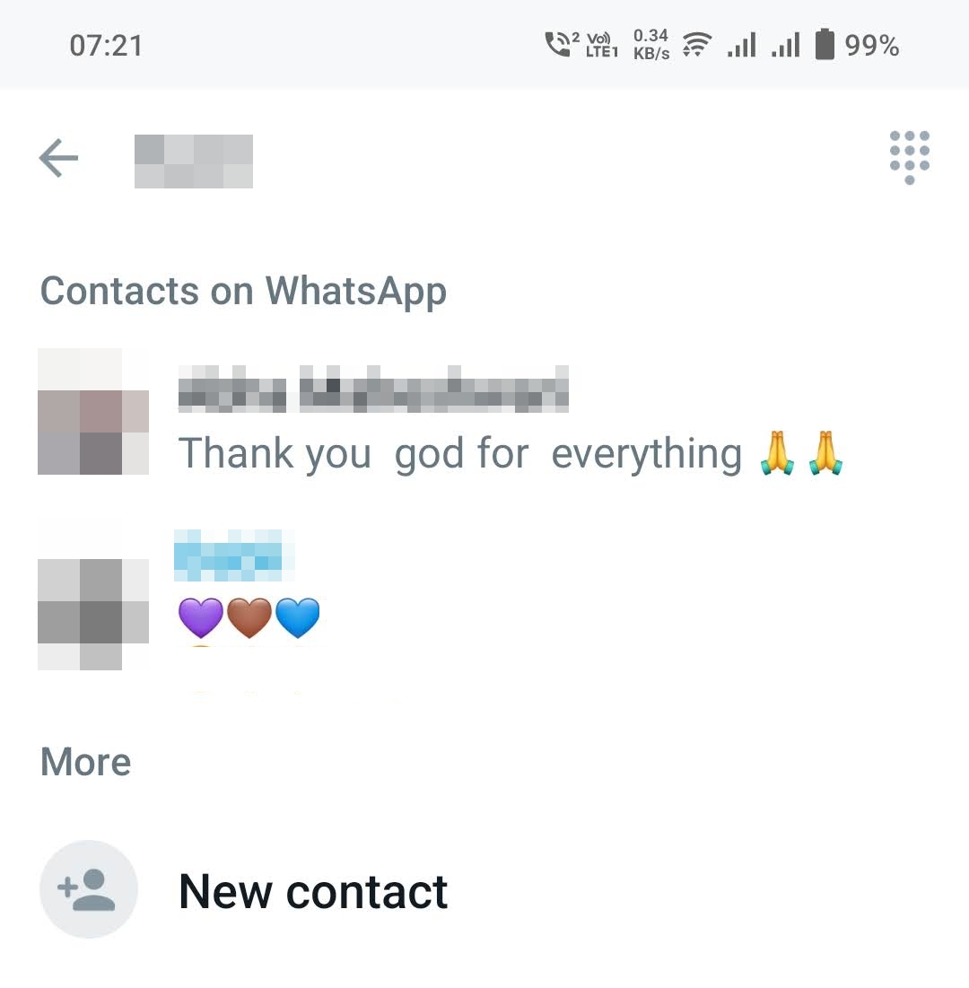 Search Contact WhatsApp