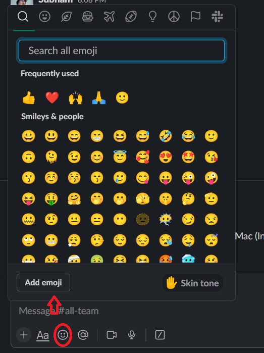 Slack Emoji via chatbox
