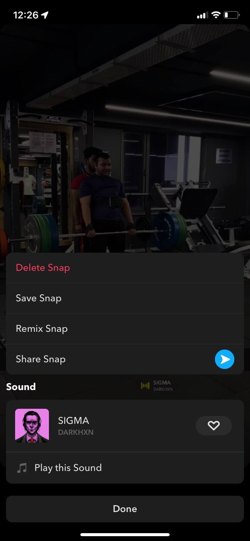 Snapchat Save Snap option