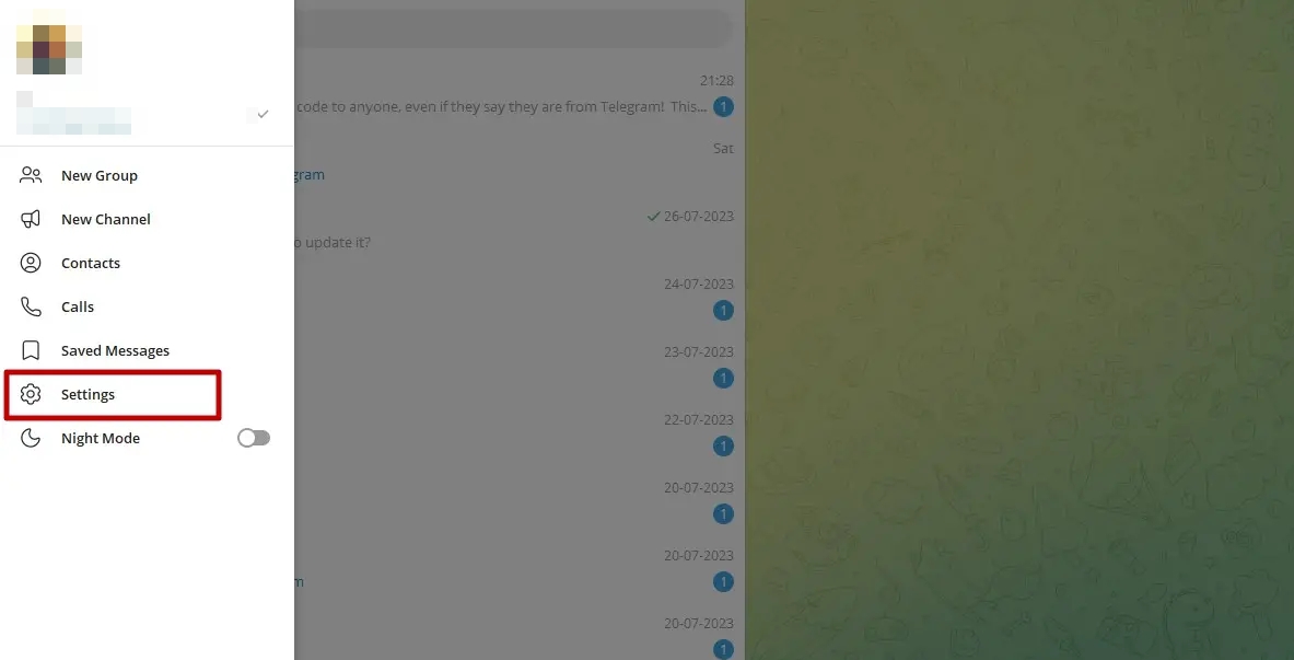 Telegram Desktop Settings