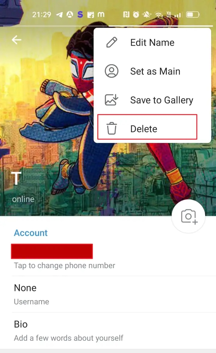 Telegram Profile Photo Delete