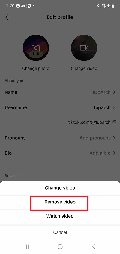 TikTok Remove Video