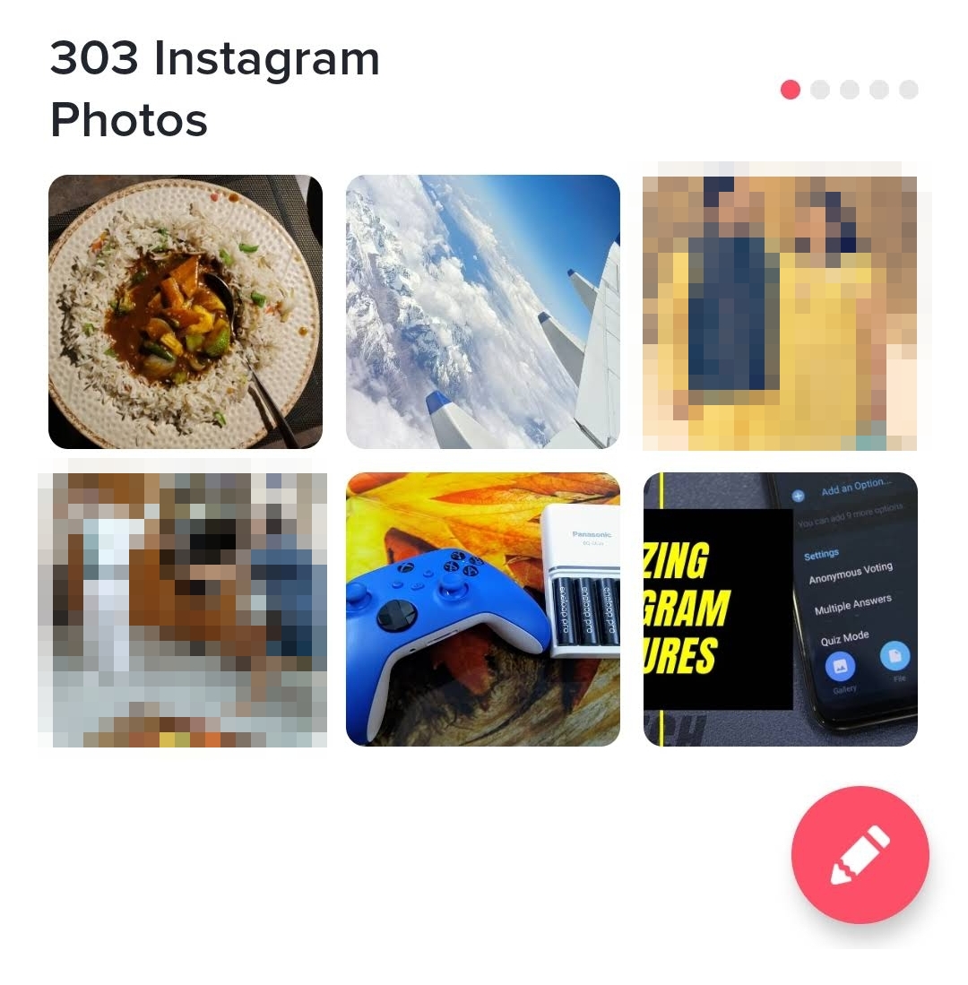 Tinder Profiles Display Instagram Photos