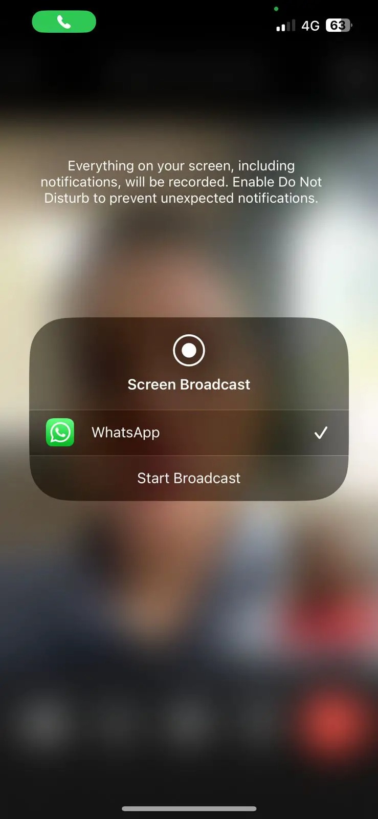 WhatsApp Screen Share iOS