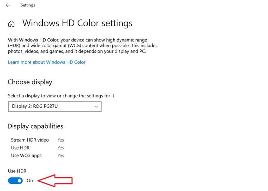 Windows HDR Settings Monitor