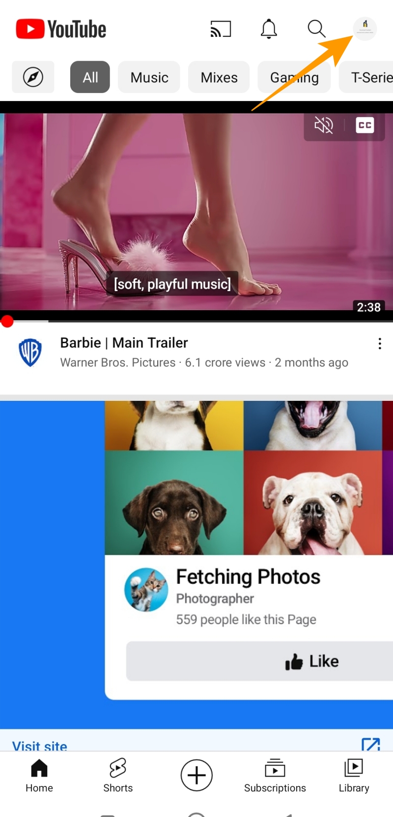 YouTube Homepage