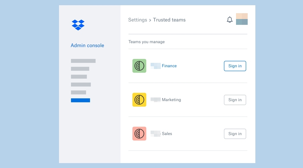 Add Trusted Team Dropbox