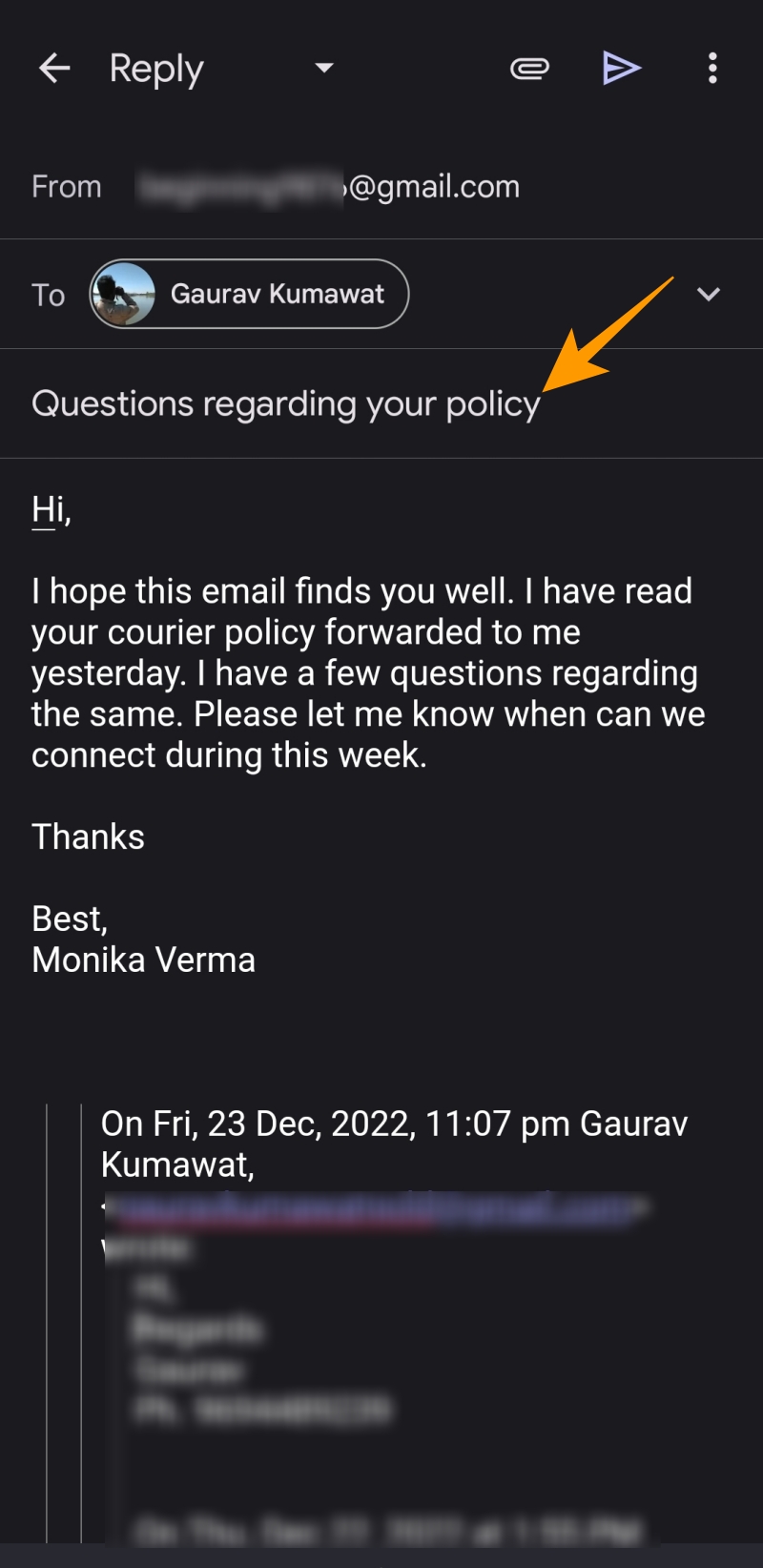 Changing subject line in Gmail Android app