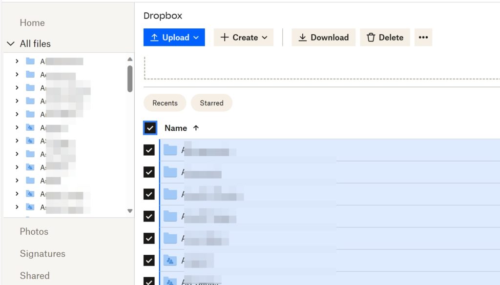 Checkbox Select All Files Dropbox