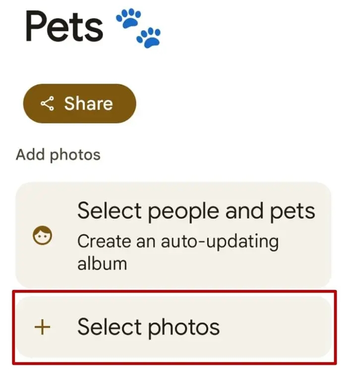 Create Album Google Photos