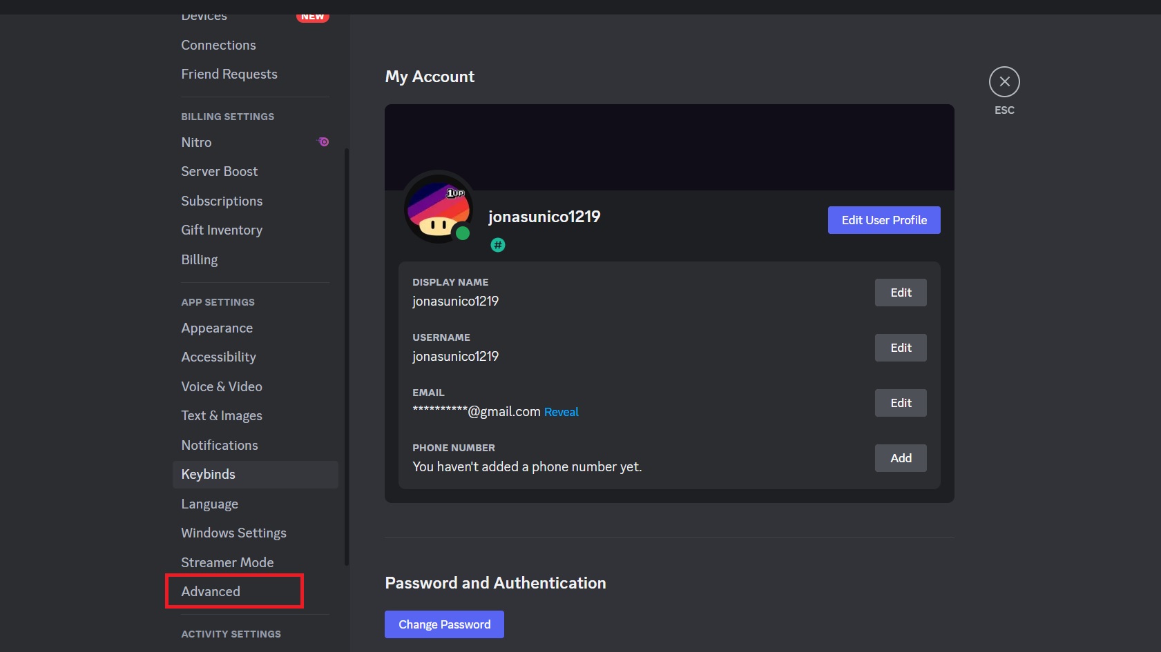 Discord Advanced Settings