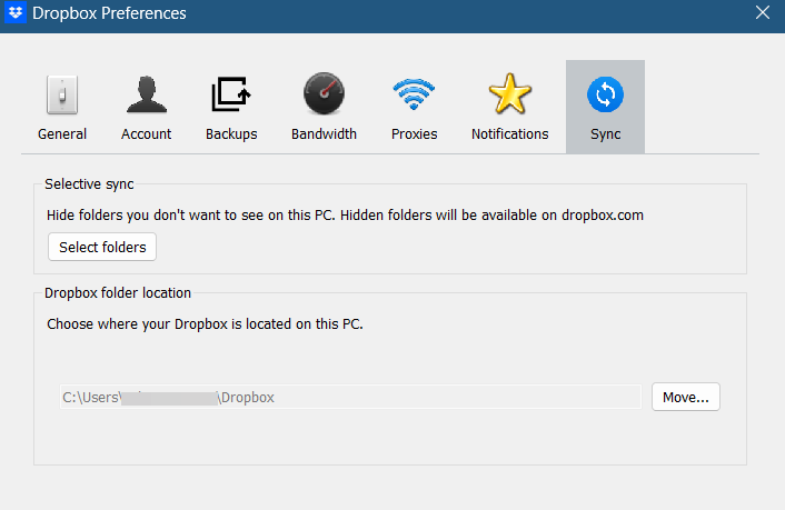 Dropbox Preferences