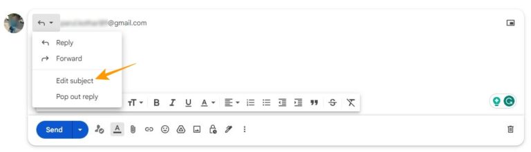 gmail change email title in reply
