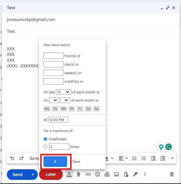 Finalize Scheduled Email Gmail