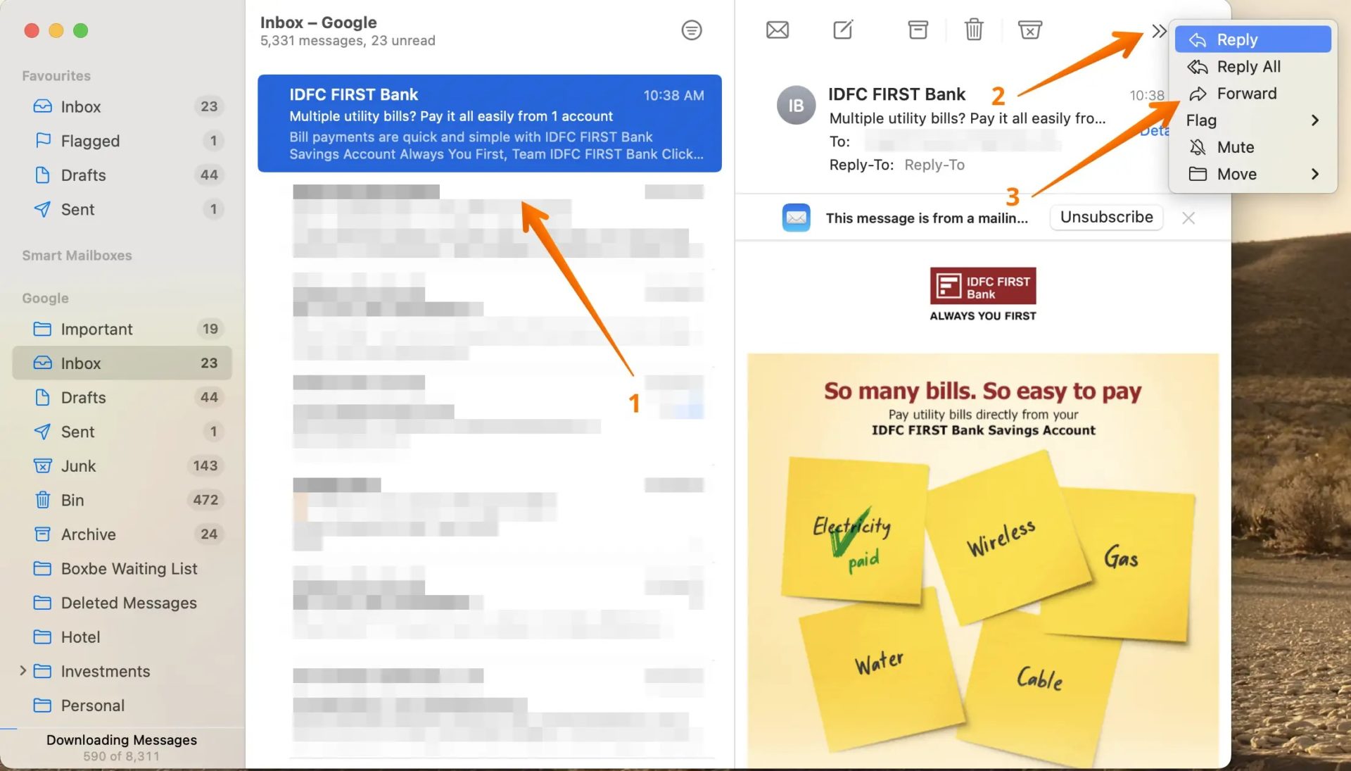 forward apple mail to gmail