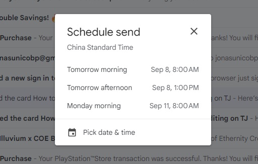 Gmail Pick Time For Schedule Send