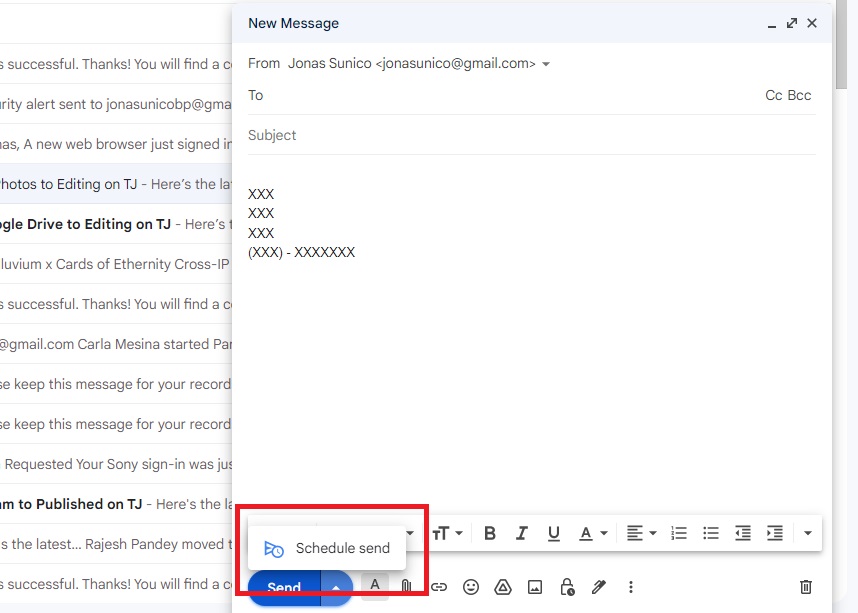 Gmail Schedule Send