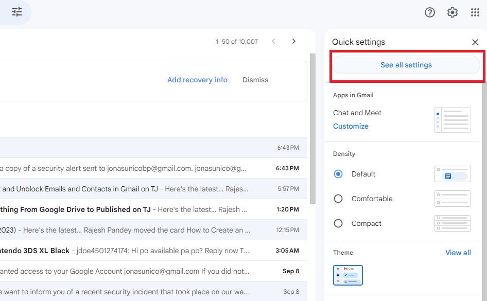 Gmail See All Settings