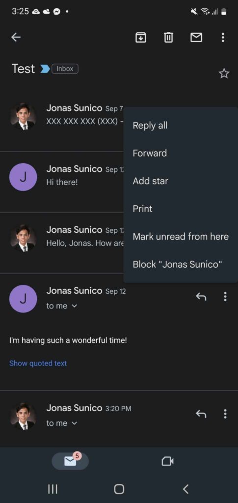 how to forward entire email thread gmail app