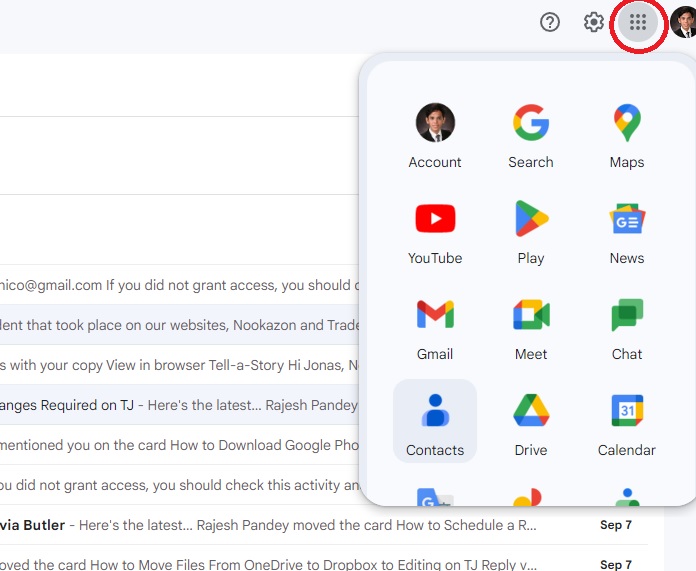 Google Apps Button