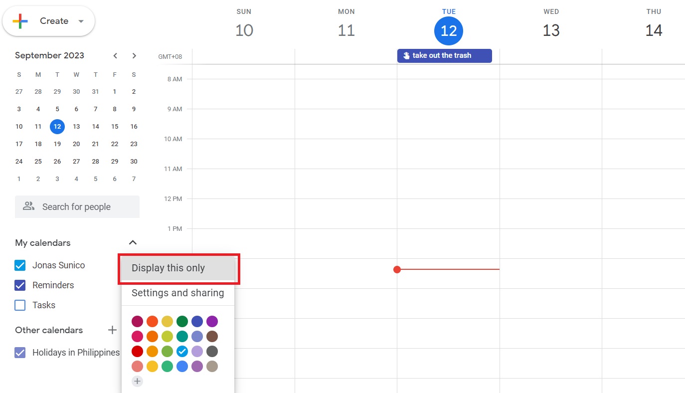 Google Calendar Settings and Sharing