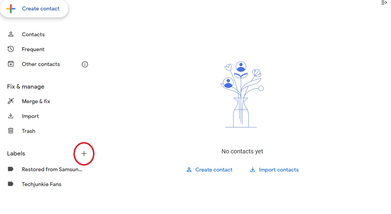 Google Contacts Create Label