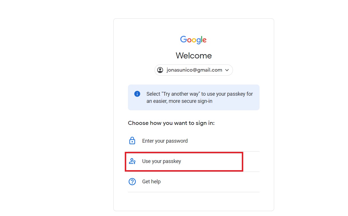 Google Passkey