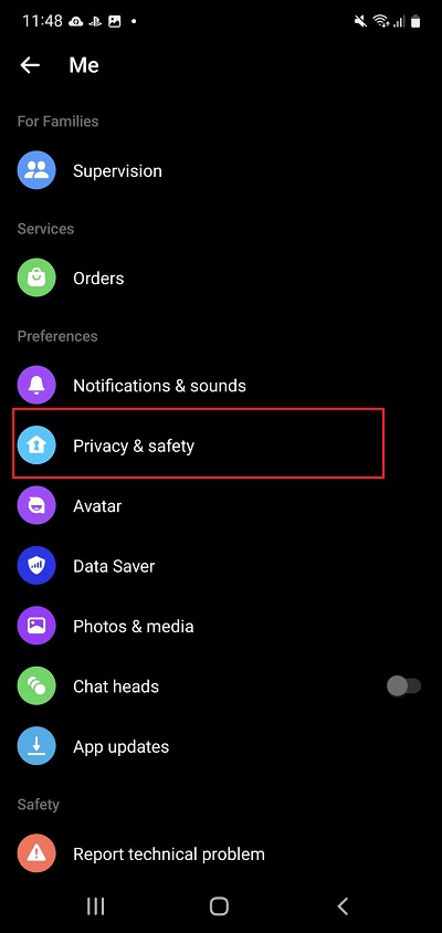 Messenger Privacy and Safety
