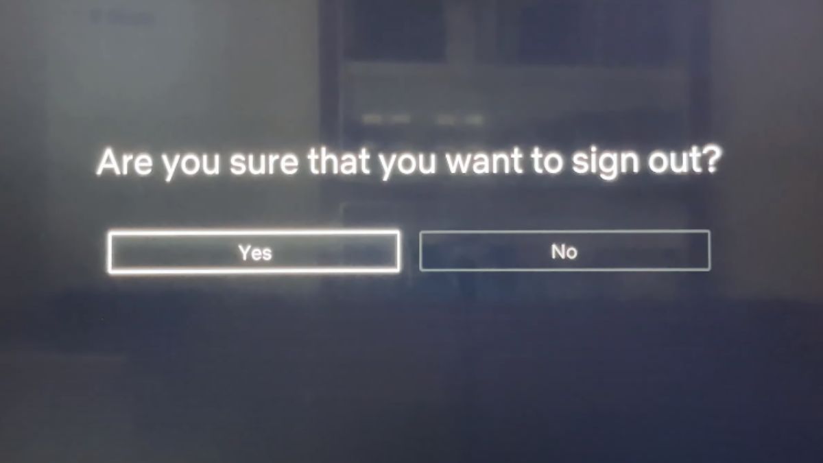 Netflix TV app Yes option