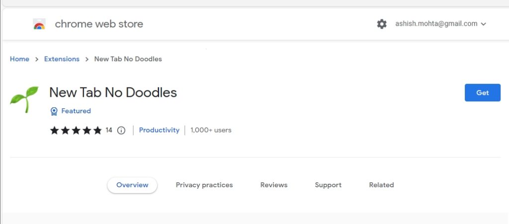 New Tab No Doodle Extension Chrome