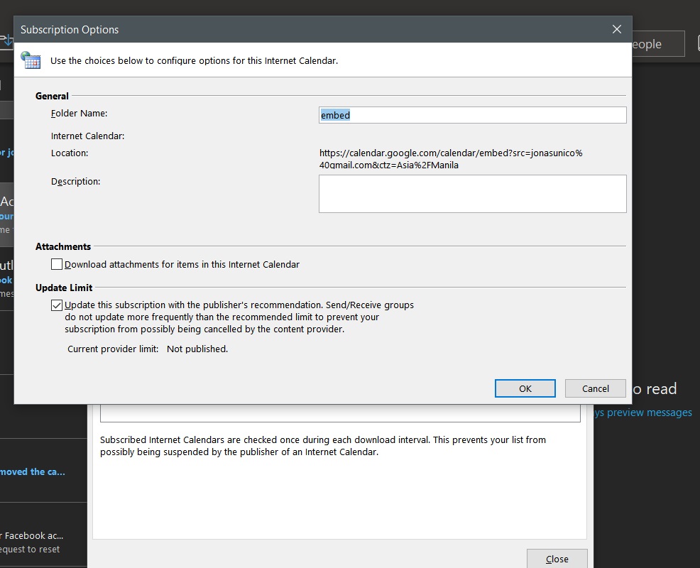 Outlook Configure Calendar