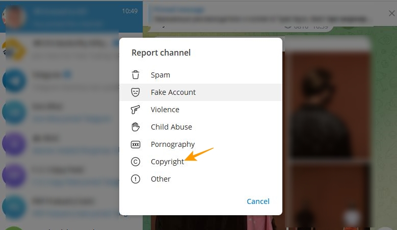 Possible reasons for reporting an account