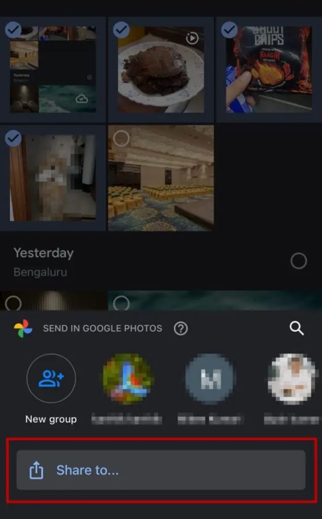 Share To Menu Google Photos