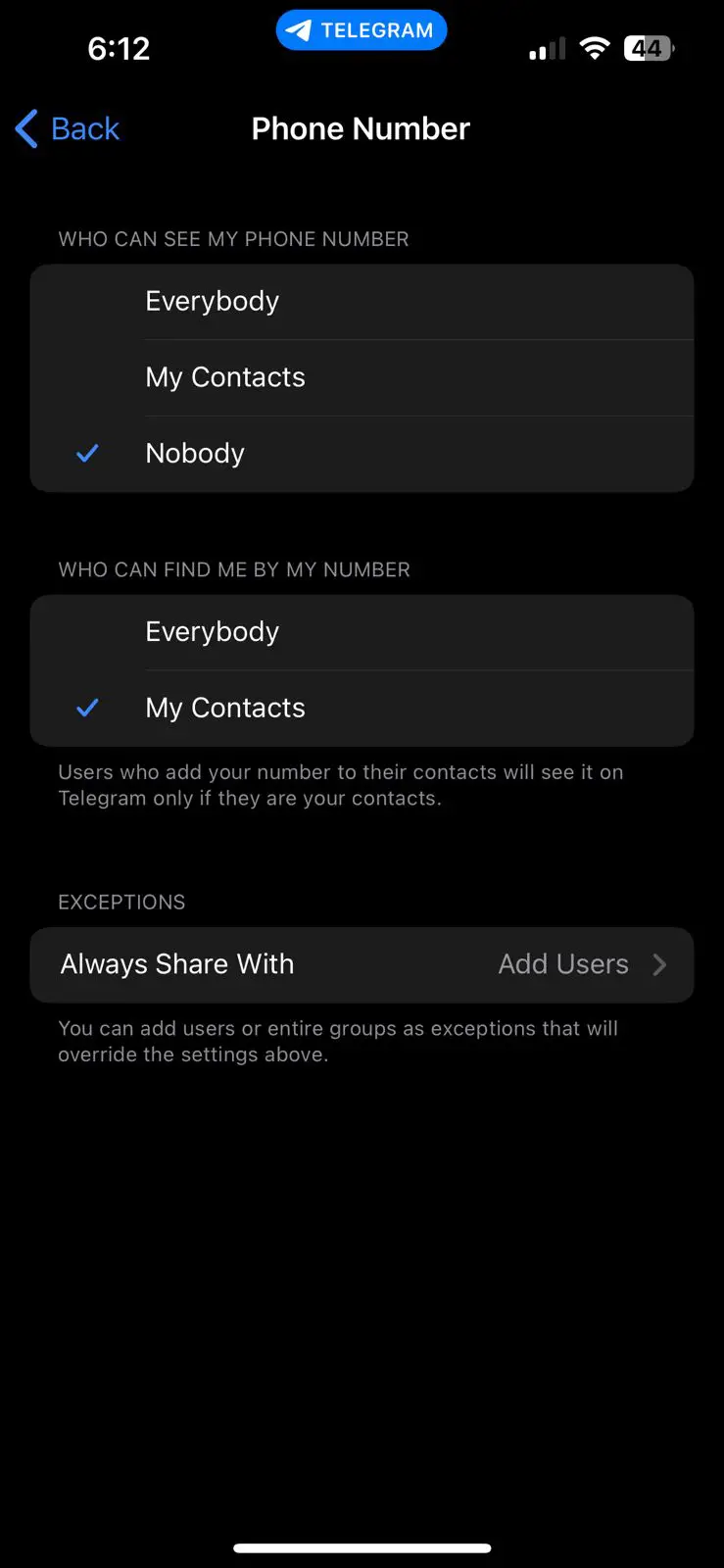 how to find my telegram number on phone