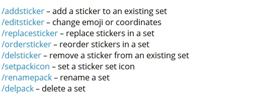 Telegram Sticker Commands